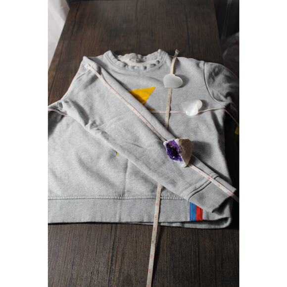 Kule Lightning Bolt Sweater Dopamine Colorful Prep Punk Trendy Gray XS - Picture 6 of 9